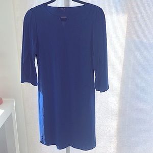NWOT!! IMAN Navy Blue Dress with Slit on Sleeves